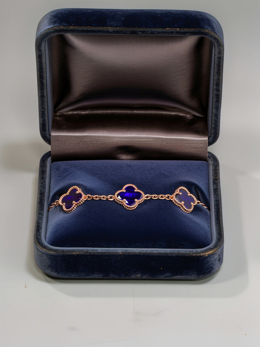 Blue Clover Gold Plated Bracelet