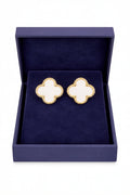 Gold Plated Flat Clover Earrings