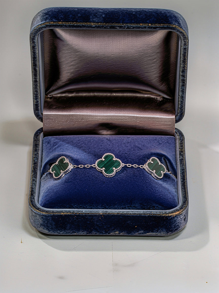 Dark Green Clover Bracelet